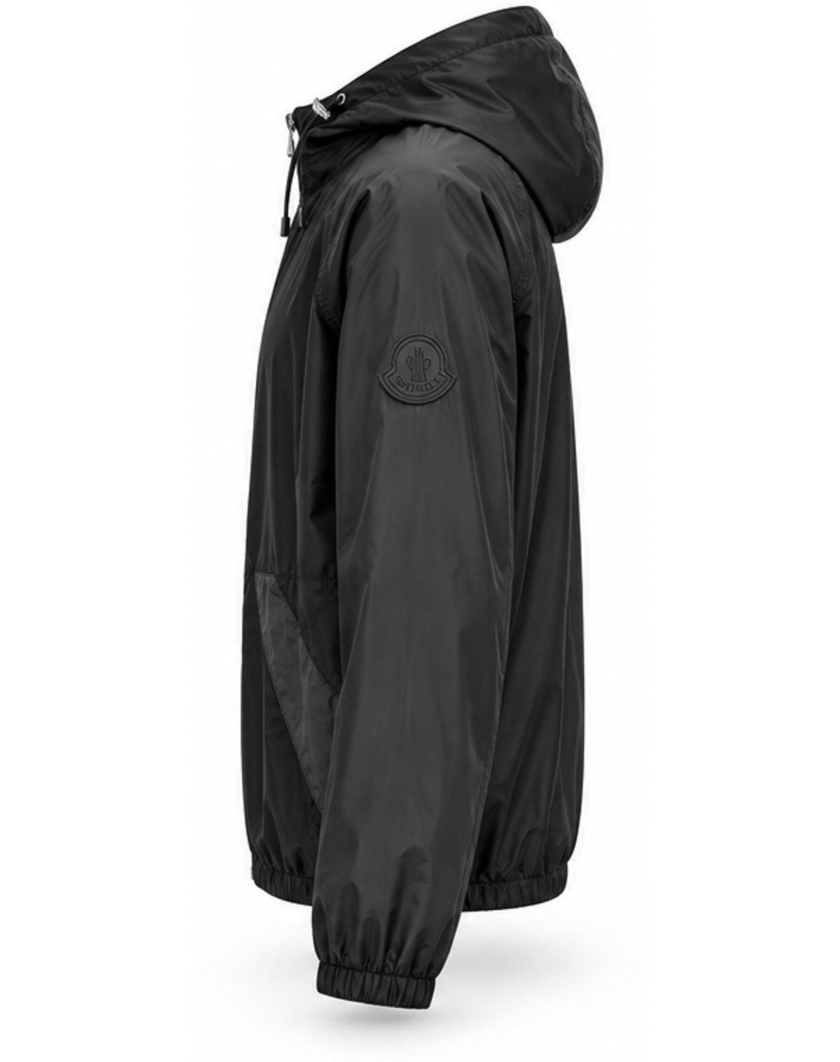Panelled Hooded Windbreaker – Black