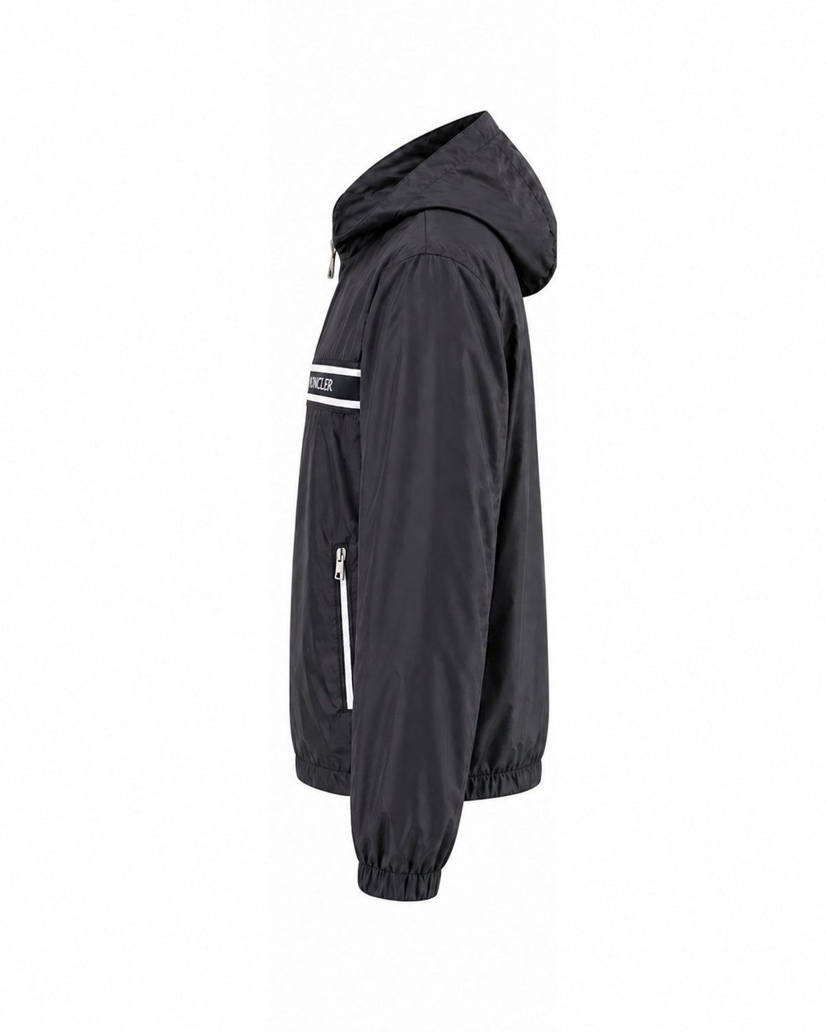 Striped Panel Hooded Jacket – Navy & Black