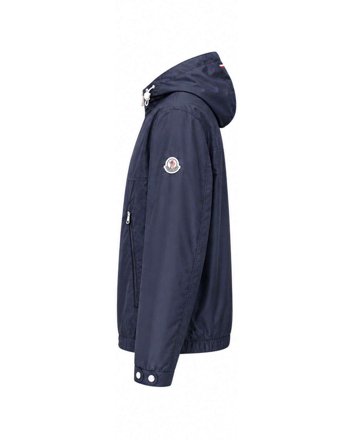 Contrast-Zip Hooded Jacket – Navy & Black