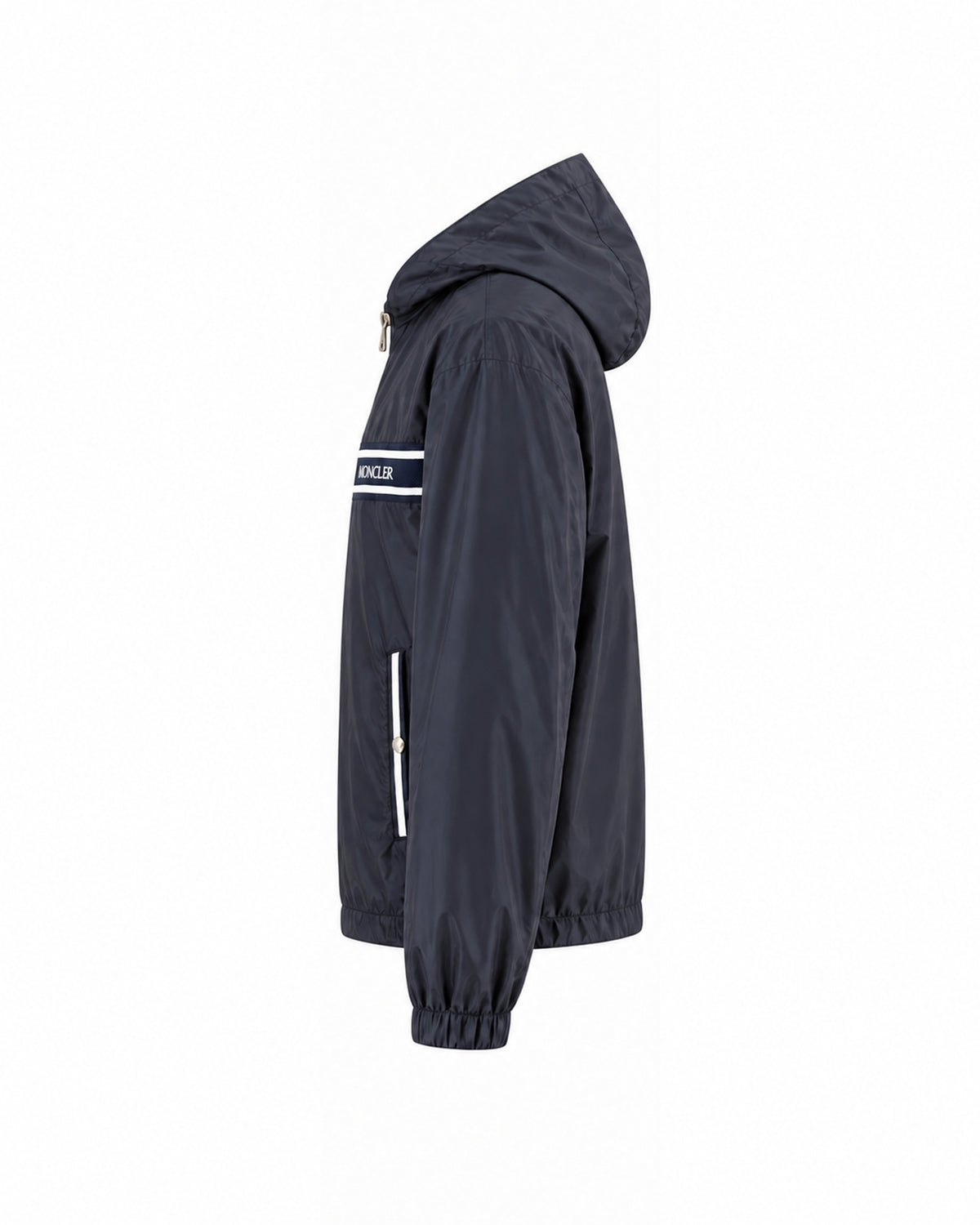 Striped Panel Hooded Jacket – Navy & Black