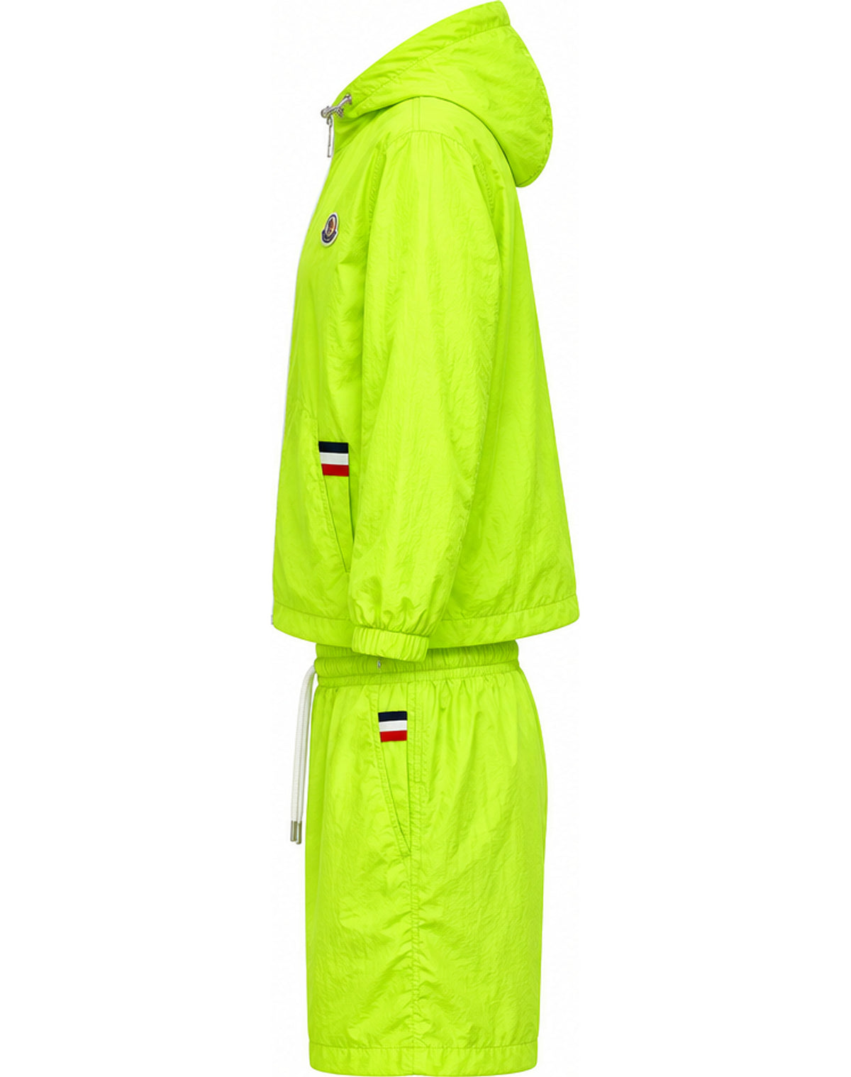 Hooded Jacket & Shorts Set – Neon Green