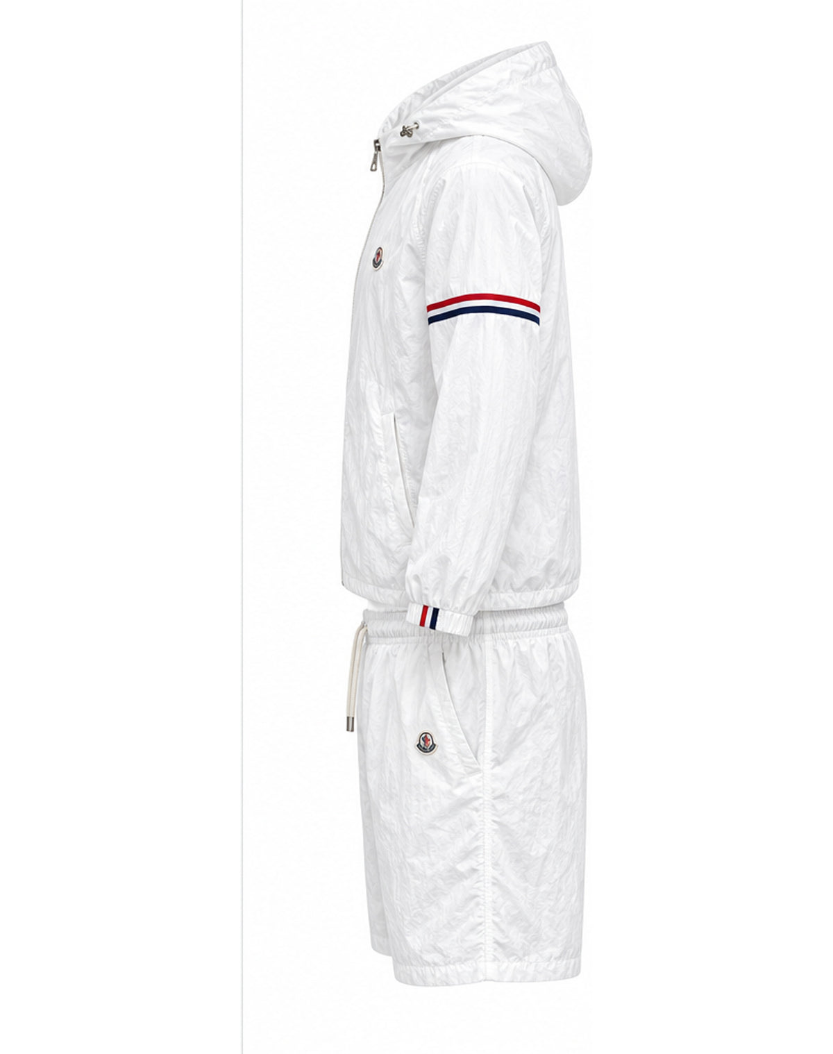 Hooded Jacket & Shorts Set – White