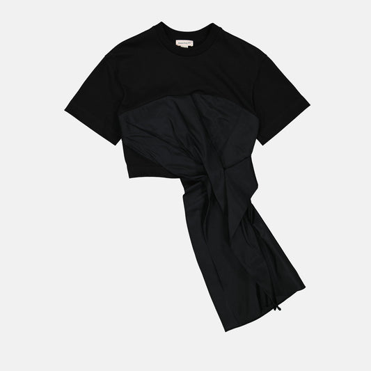 Draped Knot Crop T-Shirt