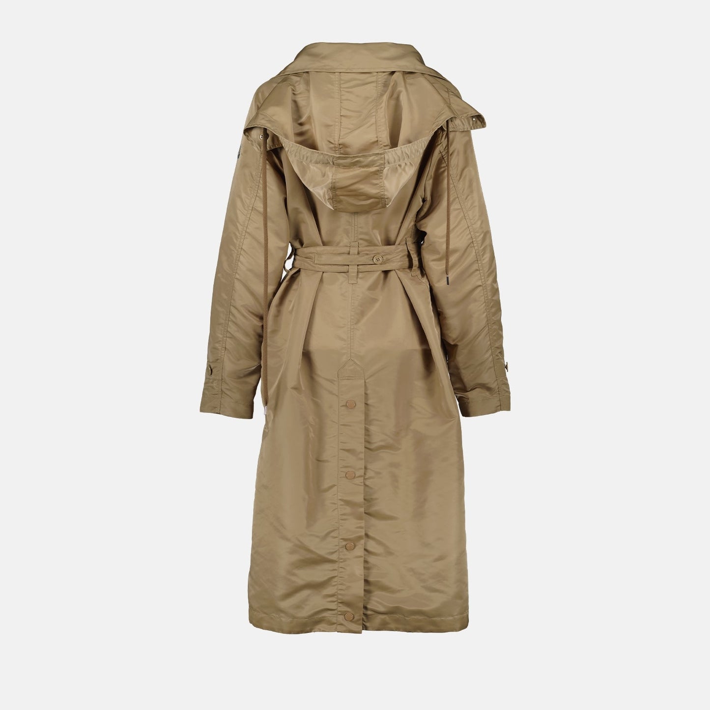 Beige Belted Technical Trench Coat