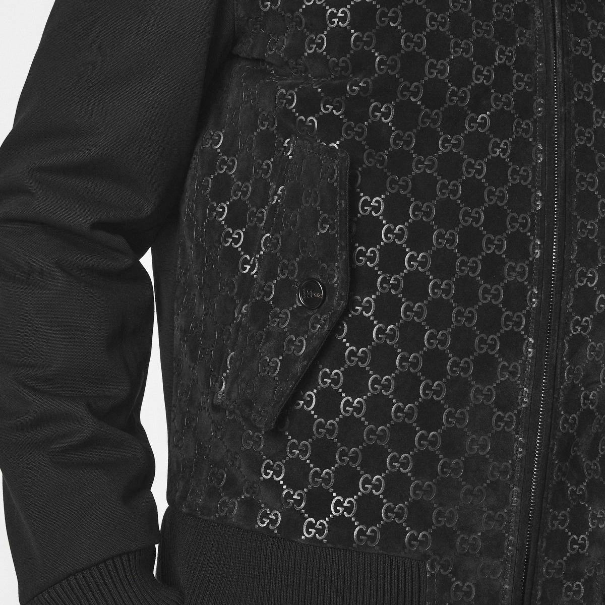 GG Jacquard Zip-Up Jacket in Black