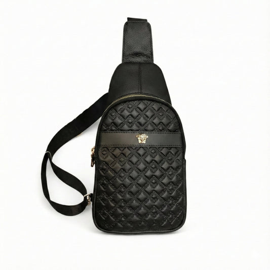 Embossed Leather Sling Bag