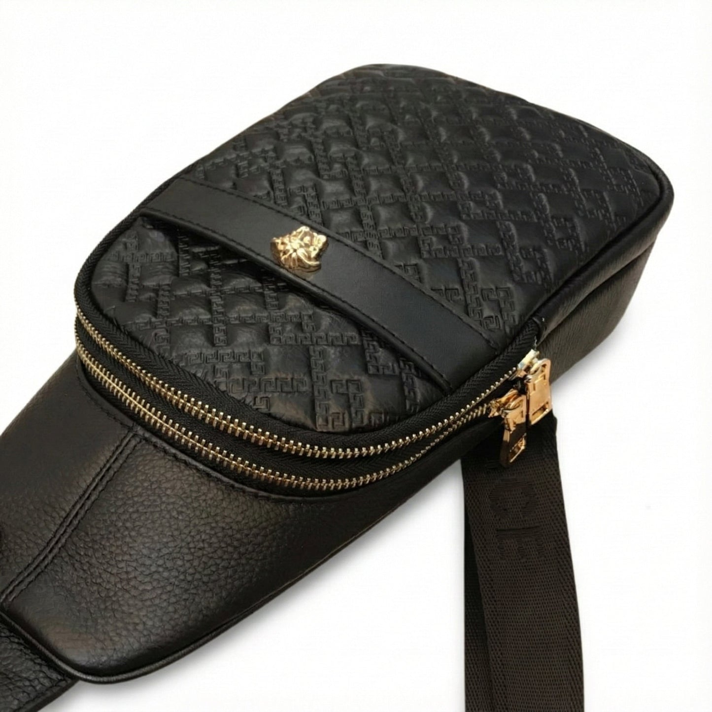 Embossed Leather Sling Bag