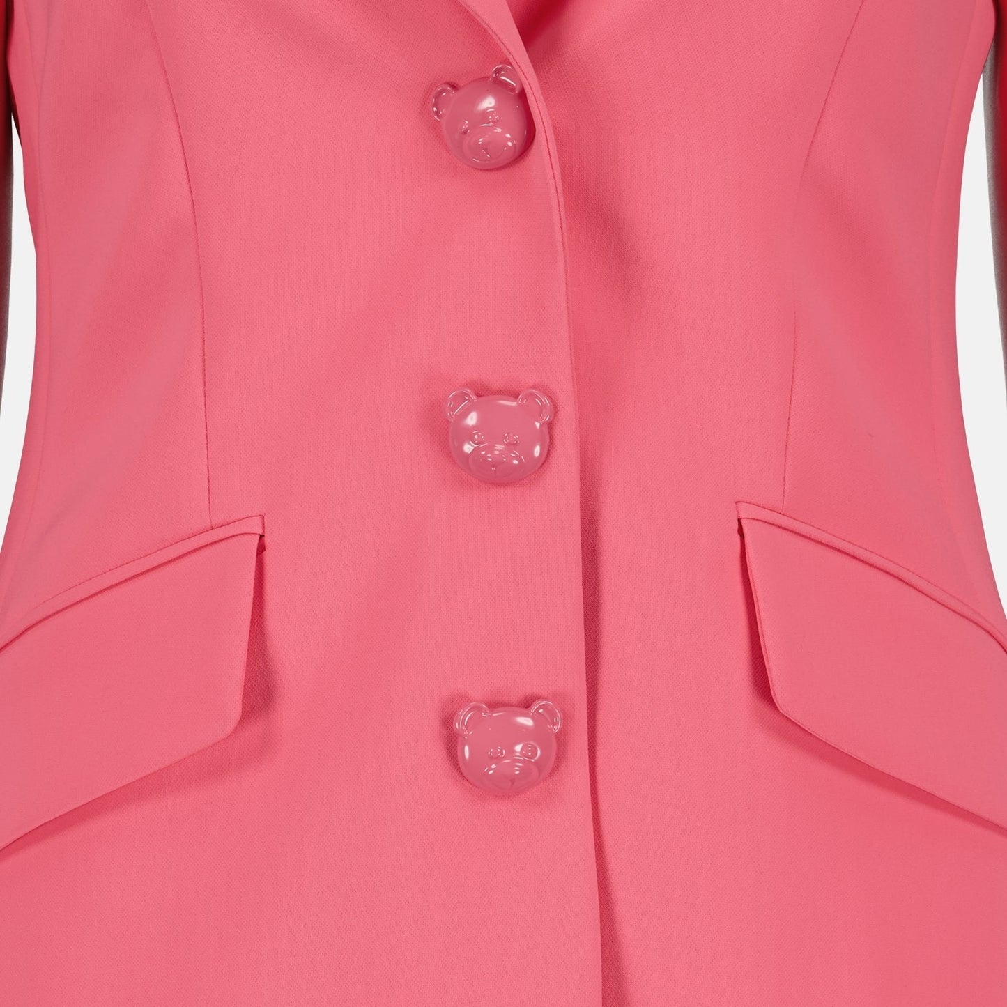 Pink Tailored Blazer with Teddy Bear Buttons